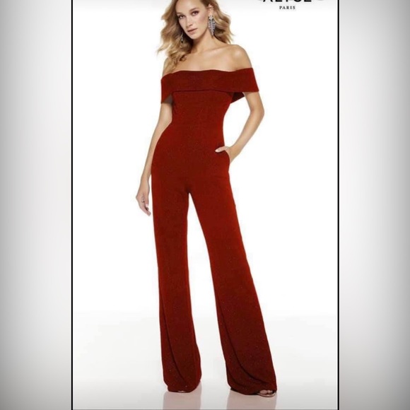 Alyce Paris red jumpsuit - Picture 1 of 2